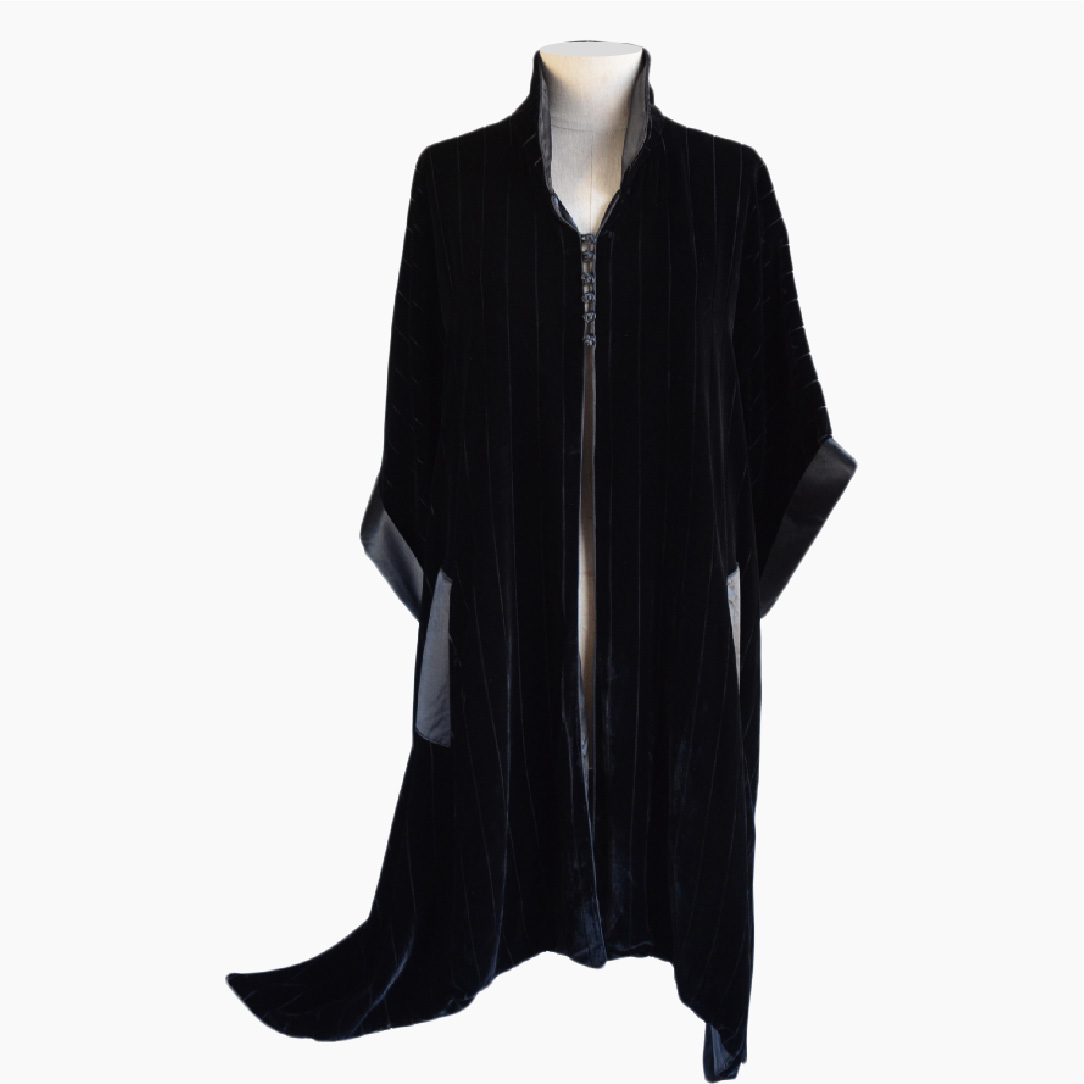 #8470bk Silk Velvet Robe