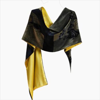 #3771_ Floral Burn-Out Velvet With Pure Silk Lining Scarf - Image 3